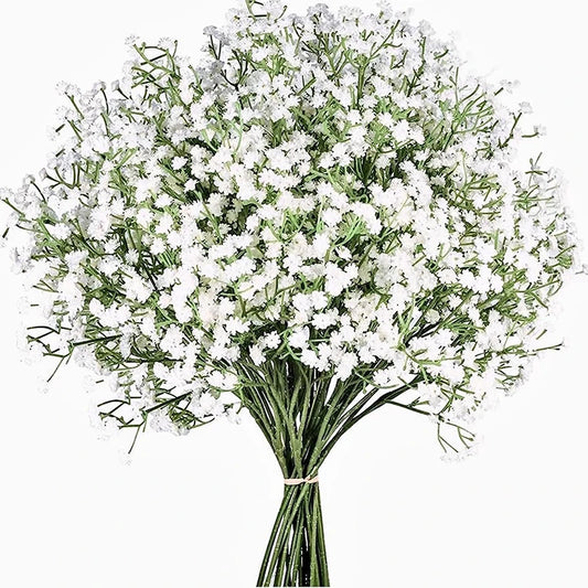 1 unidad de 63 cm de flores artificiales de Gypsophila paniculata - Tallo floral falso realista para ramos de bricolaje, bodas, fiestas y decoración del hogar