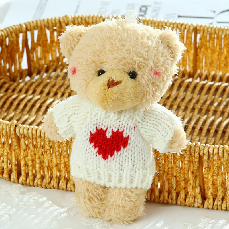 Cute Bear Plush Keychain with Sweater – Mini Stuffed Teddy Bear Pendant for Girls, Backpacks, Bags & Kids’ Gifts