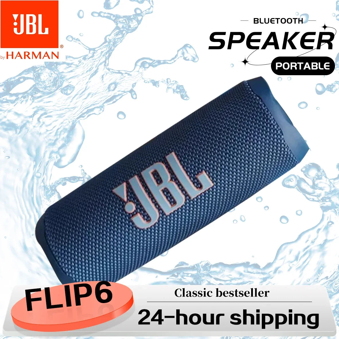 JBL Flip 6 Portable Bluetooth Speaker – Waterproof Wireless Speaker with Powerful Sound & Independent Tweeter