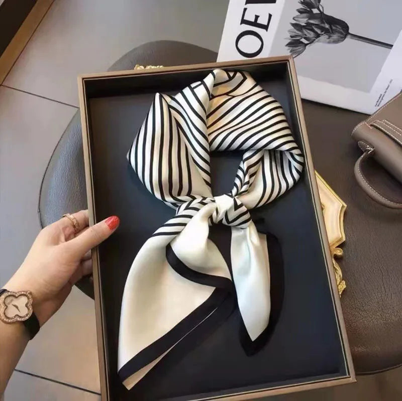 Women's Luxury Satin Silk Feel Square Scarf Printed Hair Scarf Neckerchief Bandana Hijab Wrap