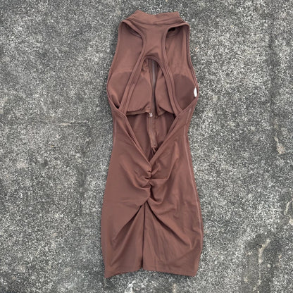 Women’s Scrunch Back Yoga Jumpsuit Shorts Set – Solid Color Zipper Gym Fitness One-Piece Sportswear