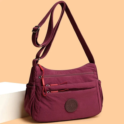 Bolso cruzado multicapa para mujer, bandolera informal multibolsillos para viajes, trayectos diarios y compras