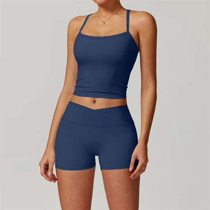 Conjunto de entrenamiento de 2 piezas para mujer: sujetador deportivo push-up y leggings de cintura alta, atuendo para yoga, gimnasio y fitness
