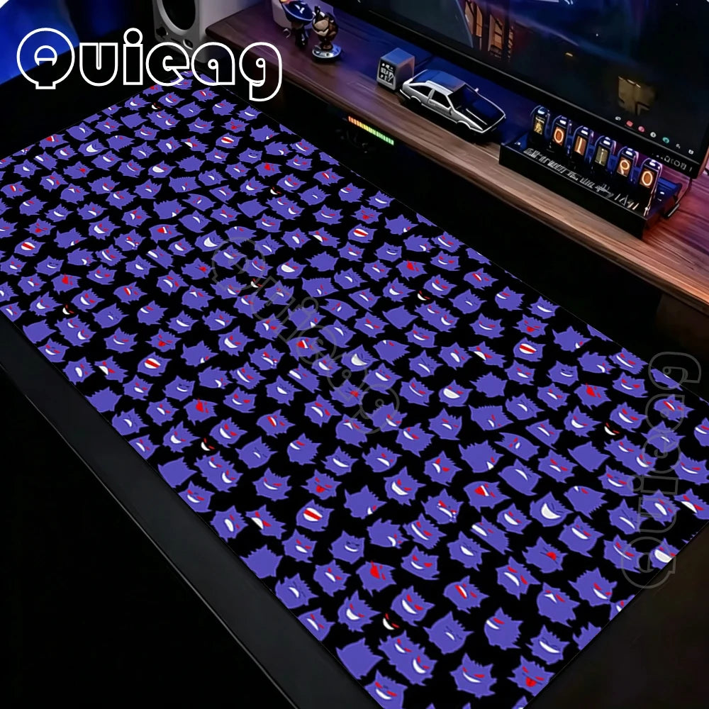 Tapis de souris Gengar Anime Gaming – Grand tapis de bureau Pokémon antidérapant pour ordinateur portable, clavier et configuration PC