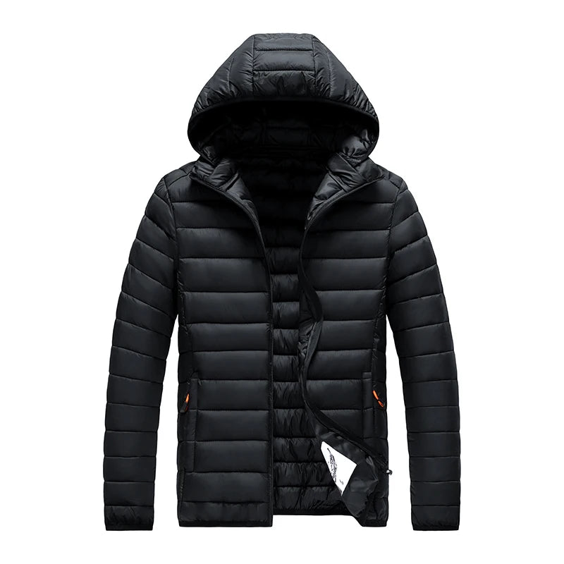 Men’s 8XL Winter Parka Jacket – Warm Waterproof Hooded Coat with Detachable Hood, Casual Autumn & Winter Outerwear