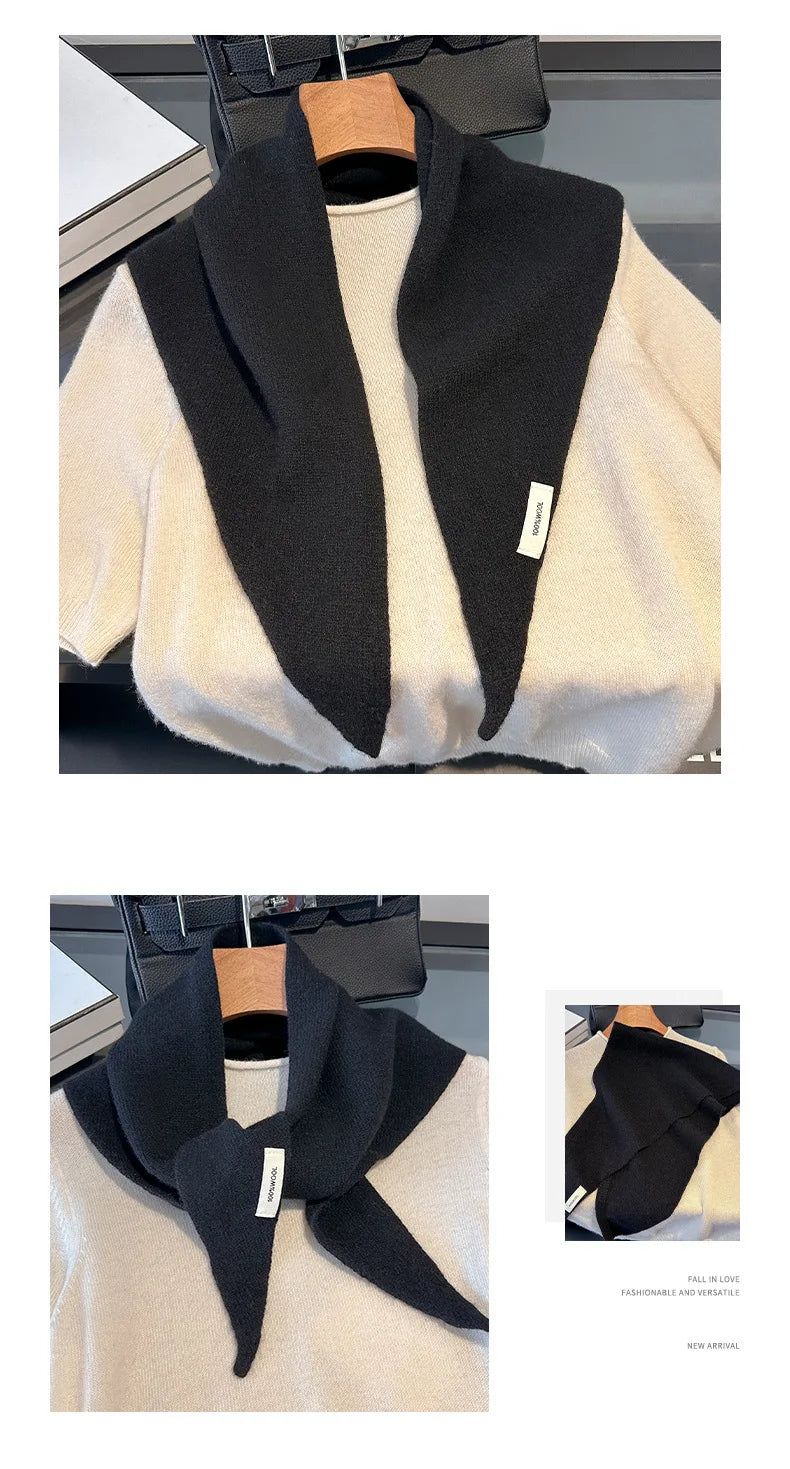 100% Wool Winter Scarf for Women Long Warm Cashmere Feel Shawl Wrap Solid Pashmina Hijab Head Scarf