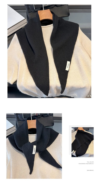 100% Wool Winter Scarf for Women Long Warm Cashmere Feel Shawl Wrap Solid Pashmina Hijab Head Scarf