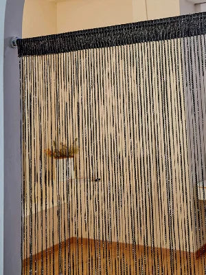 Cortina decorativa de hilos – Separador de ambientes con borlas para puertas, ventanas y decoración del hogar
