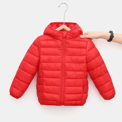 dsGirls Winter Jacket 3-12 Years, Thick Warm Hooded Coat with Zipper, Waterproof Autumn and Christmas Outerwear for Ki