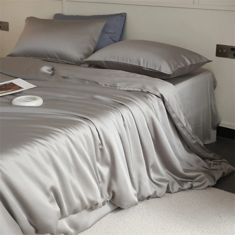 100% Mulberry Silk Bedding Set – Luxury Duvet Cover, Bed Sheet & Pillowcase Set