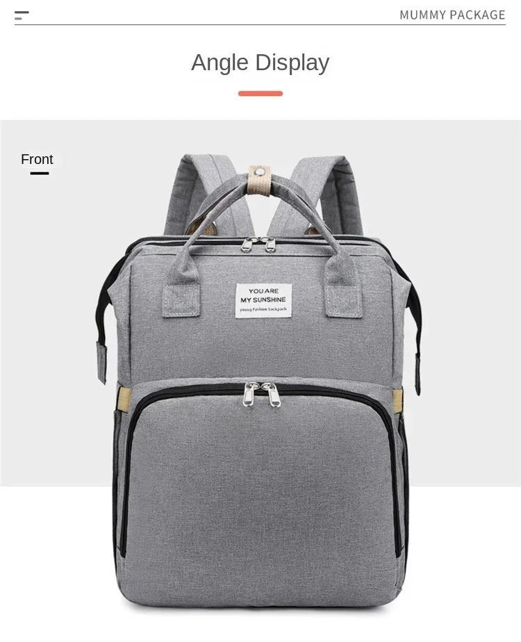 Sac à langer de grande capacité pour bébés avec matelas à langer – Sac à langer de maternité imperméable pour mamans avec rangement pour biberons et lit de bébé