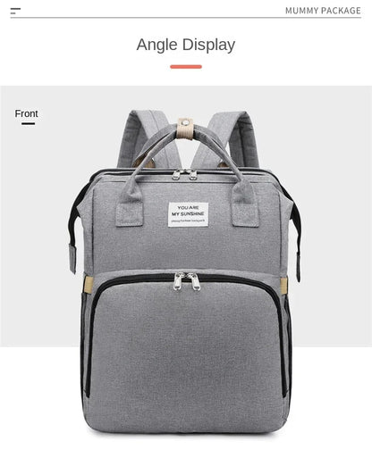 Sac à langer de grande capacité pour bébés avec matelas à langer – Sac à langer de maternité imperméable pour mamans avec rangement pour biberons et lit de bébé