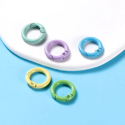 5-Piece Metal Spring O-Ring Carabiner Keychain Clips – Openable Round Buckle Connectors for DIY Keychains, Dog Chains & Jewelry Making