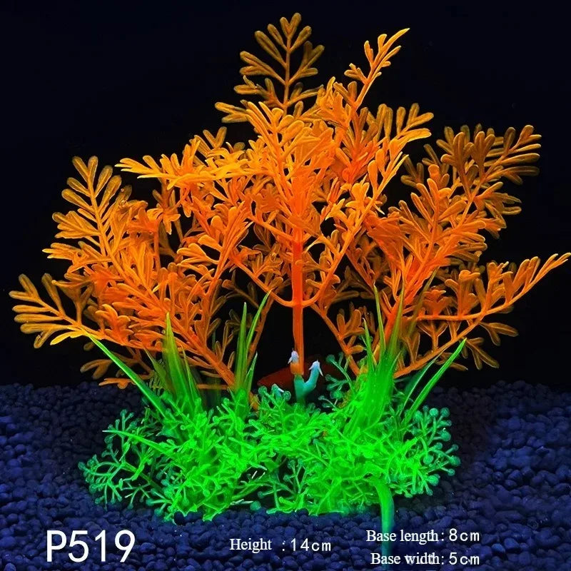 14cm Artificial Aquarium Plants – Plastic Underwater Aquatic Plant & Fish Tank Grass Decorations for Aquascaping, Landscaping & Aquarium Accessories