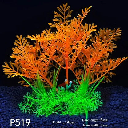 14cm Artificial Aquarium Plants – Plastic Underwater Aquatic Plant & Fish Tank Grass Decorations for Aquascaping, Landscaping & Aquarium Accessories