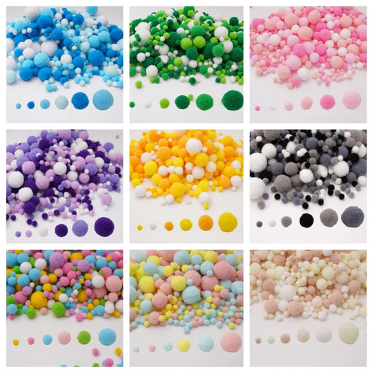 20–200 piezas de pompones suaves de colores – Bolas de peluche esponjosas para manualidades, decoración del hogar, decoraciones de fiestas y proyectos de arte para niños