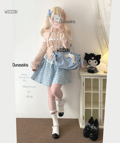 Woman Character Angel Role Play Costume – Japanese Anime Kimono Slit Elf Goddess Dress COS Uniform Set