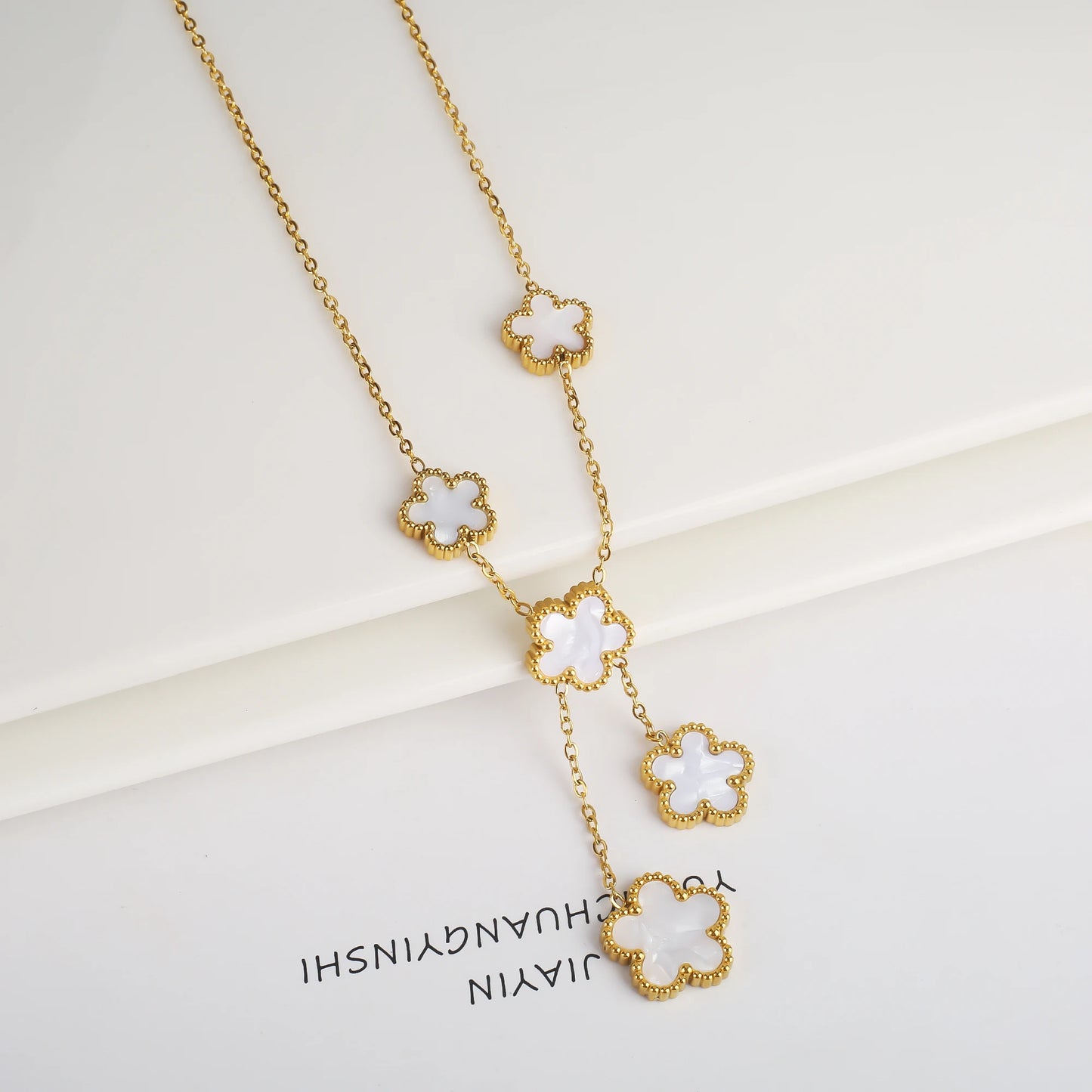 Stainless Steel Five Leaf Flower Clover Bracelet for Women Girls Adjustable Laser Petal Classic Brand Jewelry Gift