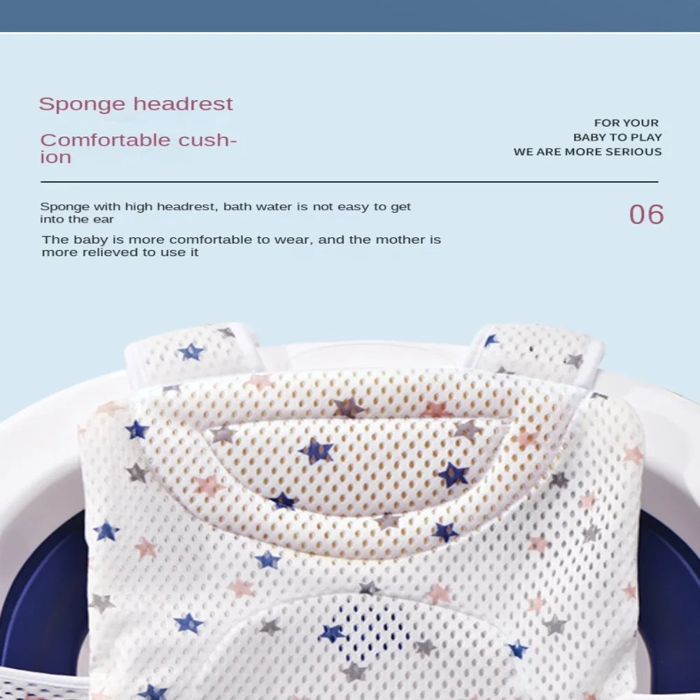 Coussin de support de bain réglable pour bébé – Siège de bain antidérapant pour nouveau-né pour baignoire, douche et bain pour bébé