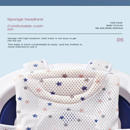 Coussin de support de bain réglable pour bébé – Siège de bain antidérapant pour nouveau-né pour baignoire, douche et bain pour bébé