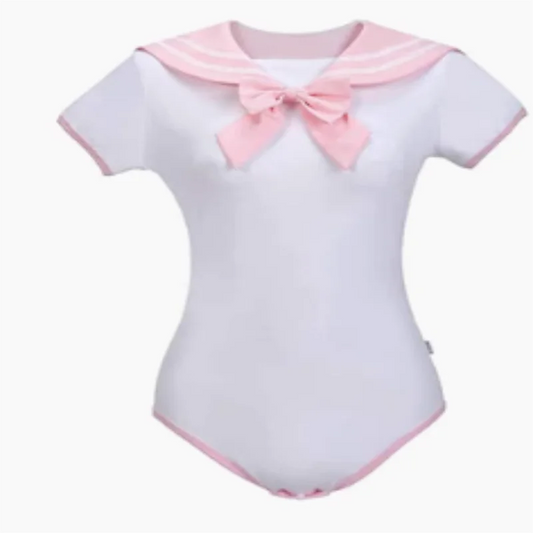 Disfraz de mameluco de Sailor Moon – Conjunto de body de algodón para niña linda | Traje estilo pijama con falda plisada (mujer / ropa de fiesta)