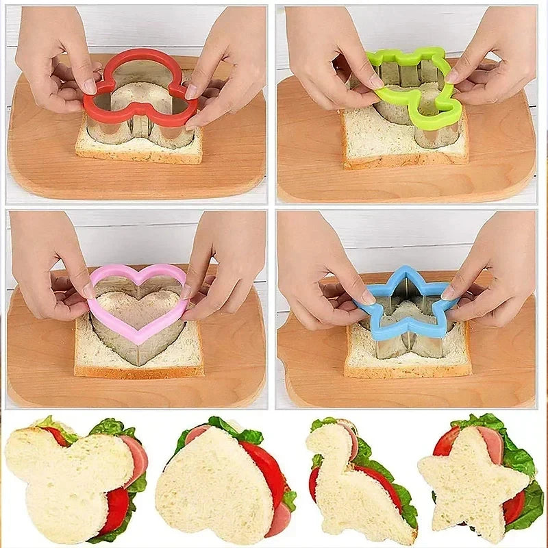 Kids Sandwich Cutters & Molds – Heart, Star & Cartoon-Inspired Bread Toast Shapes for Bento Boxes, Lunches & Fun Food Preparation