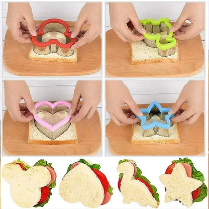 Kids Sandwich Cutters & Molds – Heart, Star & Cartoon-Inspired Bread Toast Shapes for Bento Boxes, Lunches & Fun Food Preparation