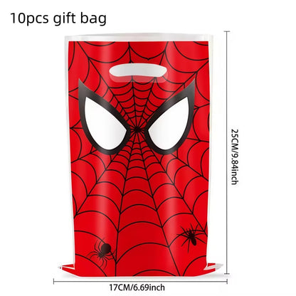 Spider Hero Birthday Party Supplies Set – Kids' Party Tableware Kit with Plates, Cups, Tablecloth, Backdrop, Balloons & Decorations