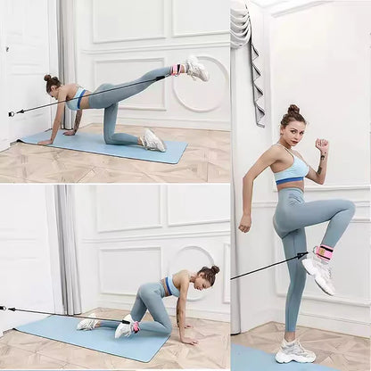 Juego de bandas de resistencia con tobilleras – Bandas elásticas de fitness con accesorios de tobillo para gimnasio, yoga, entrenamiento de fuerza y ejercicio en casa