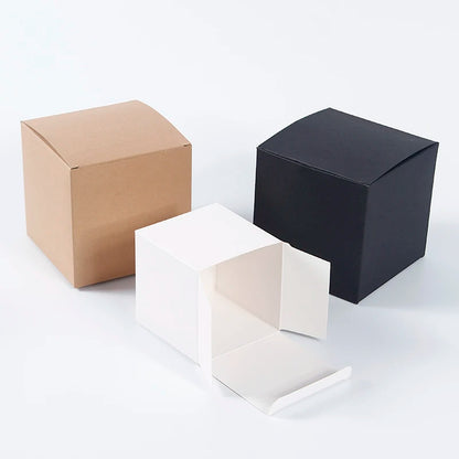 20/50PCS Cajas de Regalo Kraft – Cajas Plegables de Cartón Blancas y Negras para Recuerdos de Bodas, Caramelos y Empaques