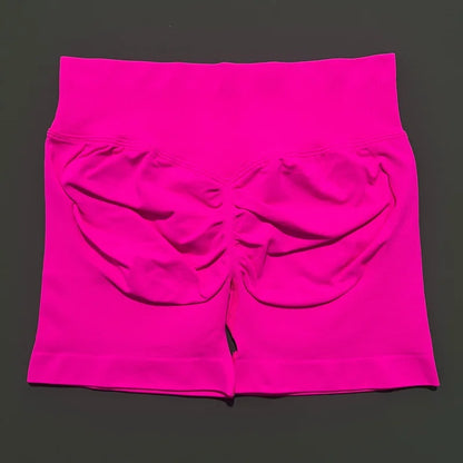 Pantalones cortos de gimnasio sin costuras con efecto Scrunch Butt para mujer – Pantalones cortos de yoga de cintura alta para correr, entrenar, fitness y ropa deportiva