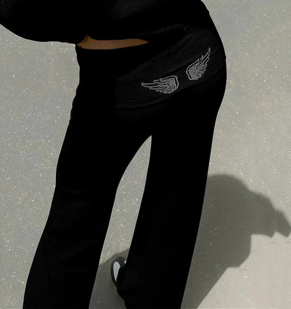 Women’s Y2K Wings Beaded Sequin Hoodie 2026 – Oversized Fleece-Lined Casual Pullover Sweatshirt, Fashion Streetwear Top