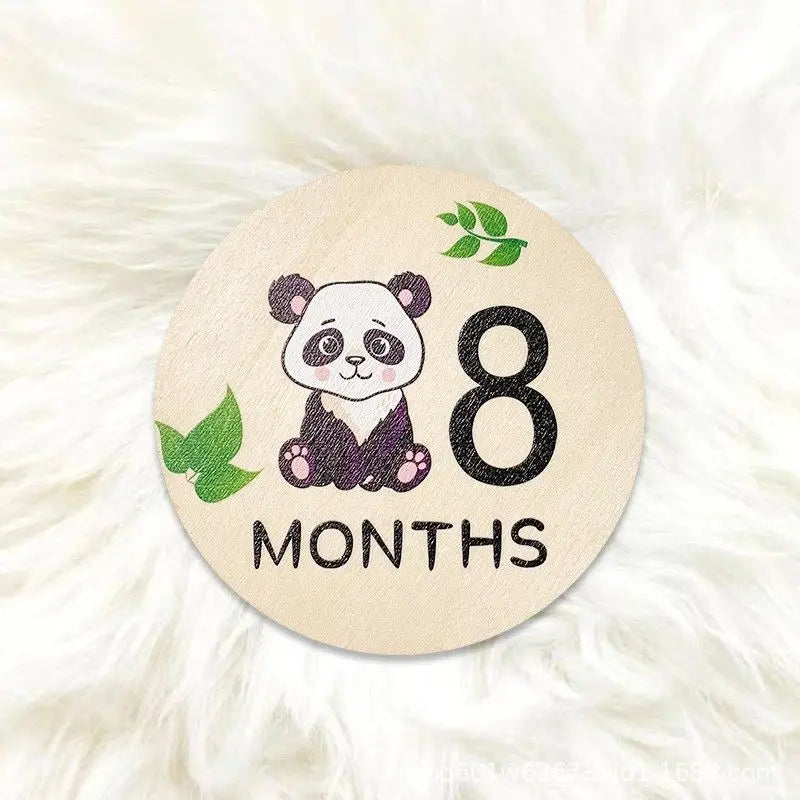 7PCS Newborn Milestone Wooden Cards – Baby Monthly Growth Announcement Props, Baby Shower Gift for Boys & Girls, Pregnancy Photography Accessories for First Year Memories & Photo Sessions