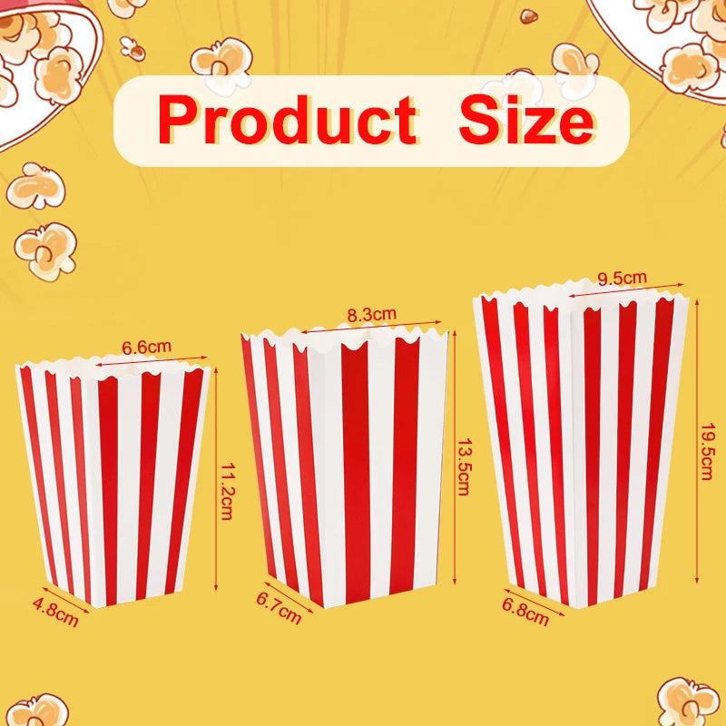 20/50PCS Popcorn Boxes & Fries Cups for Movie Night, Kids Birthday Parties, Weddings, Christmas & Snack Party Favors