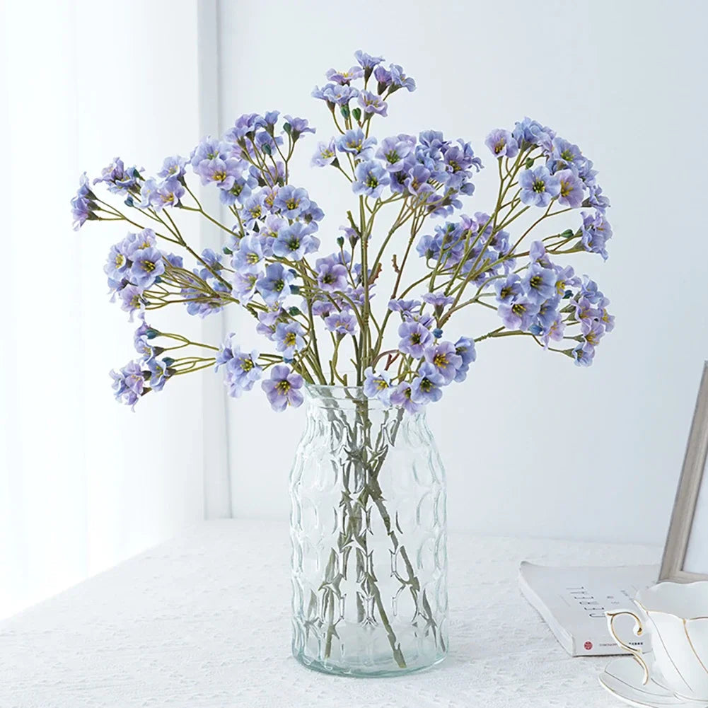 3 Forks Artificial Cornflower Bouquet – Silk Faux Flowers for Home Décor, Wedding Arrangements, Party Decoration & DIY Floral Projects