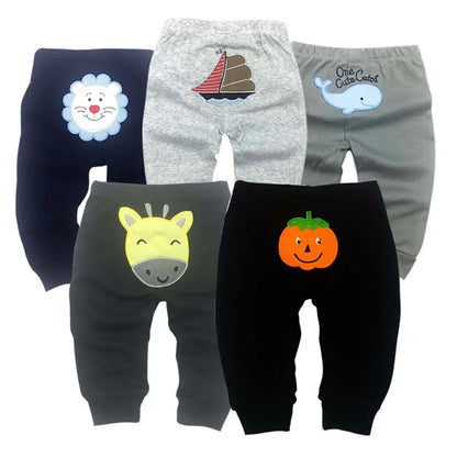5PCS Unisex Baby Pants – Soft Cotton Knitted Harem Trousers for Boys & Girls, Lightweight Spring Summer Toddler Leggings & Infant Clothing
