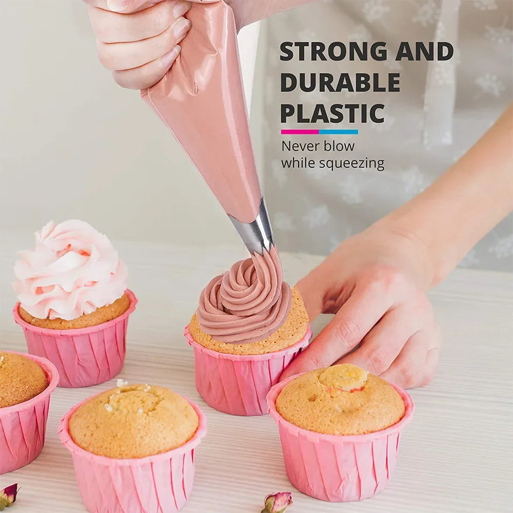 Poches à douille jetables – Lot de 20/50/100 poches à douille pour décoration de gâteaux, outil de glaçage pour crème et fondant, accessoires de pâtisserie pour cupcakes, biscuits et desserts