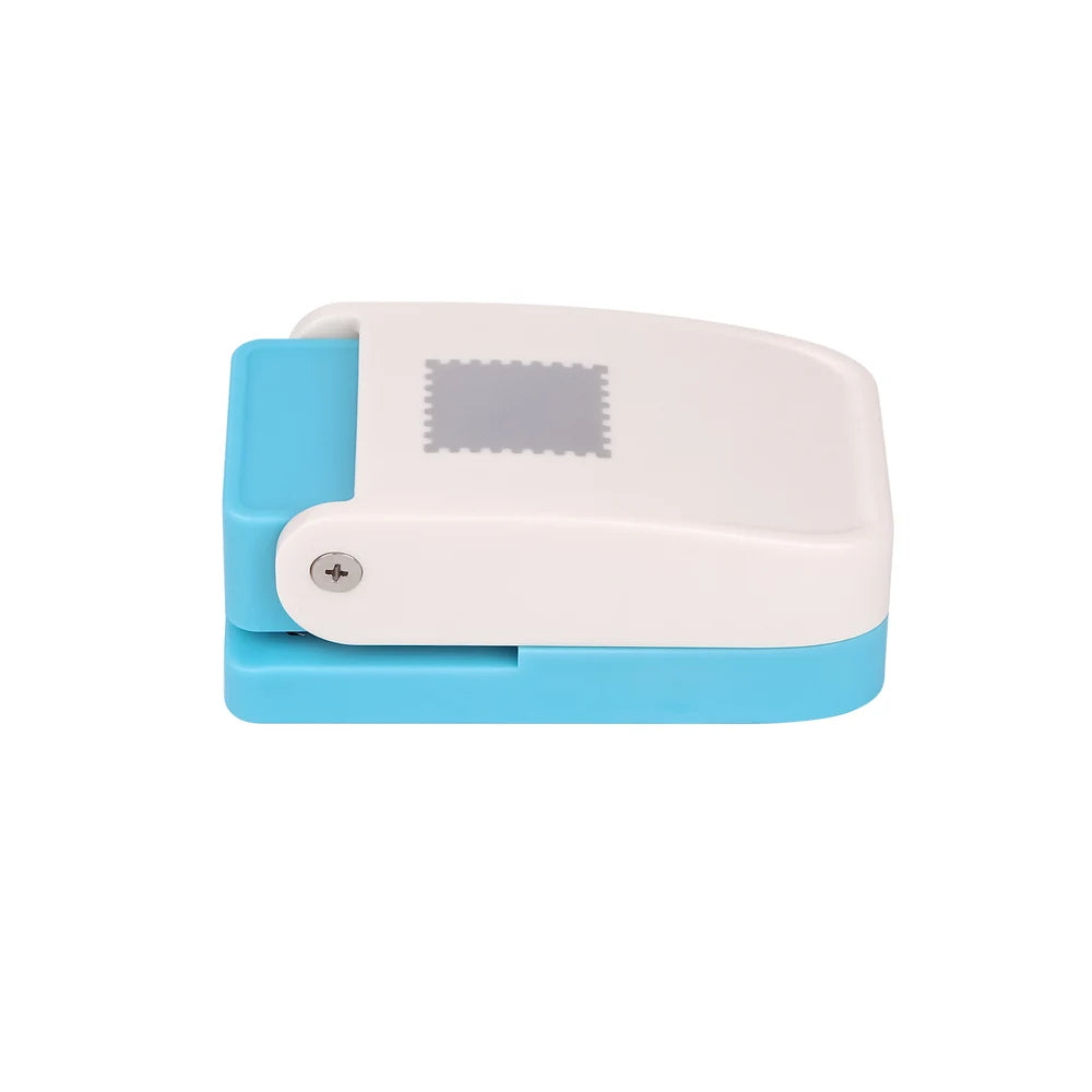 Perforadora de palanca para manualidades con diseño de sello postal rectangular de 1 x 0.8 pulgadas – Perforadora de papel para álbumes de recortes, tarjetas y manualidades de papel.