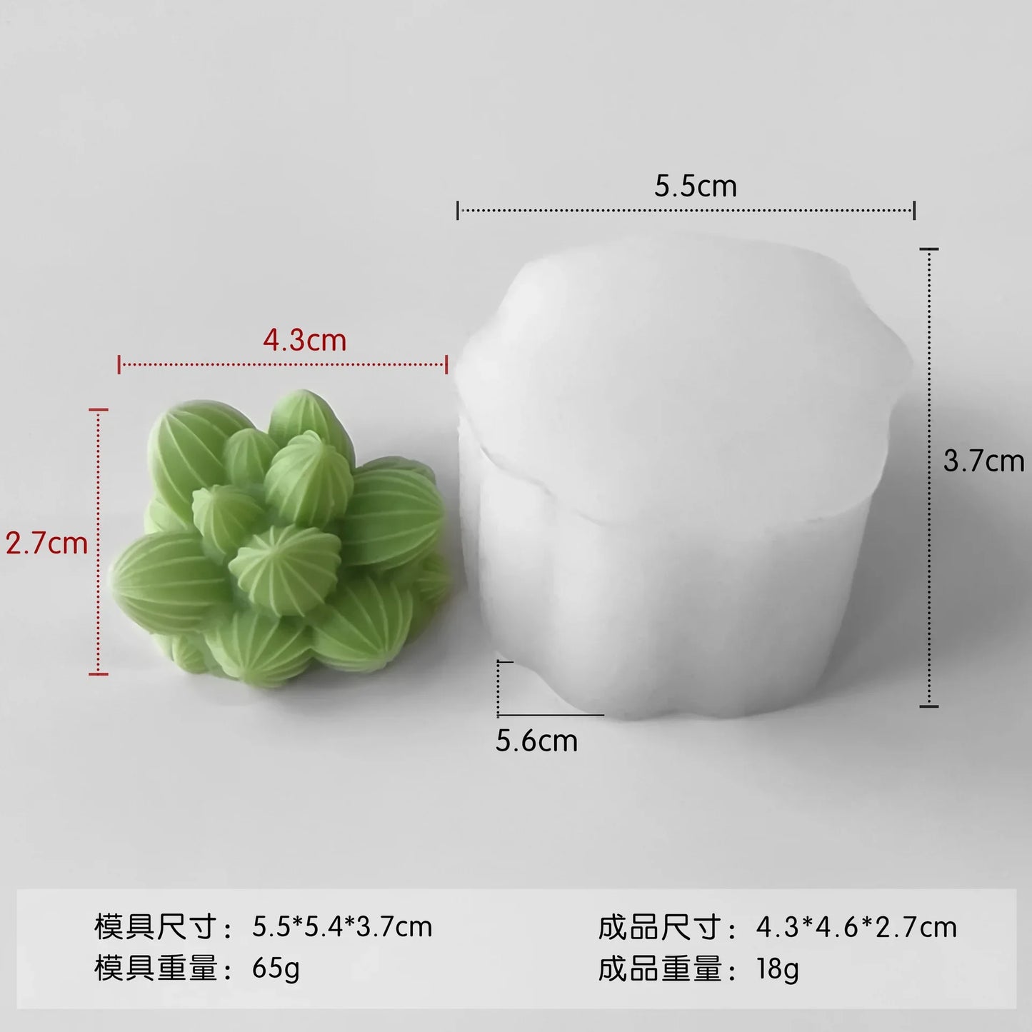 Molde de Silicona para Velas de Aromaterapia con Diseño de Cactus DIY – Molde de Plantas Suculentas para Velas Hechas a Mano de Cera de Soja, Manualidades de Resina, Adornos de Yeso y Proyectos DIY de Decoración del Hogar