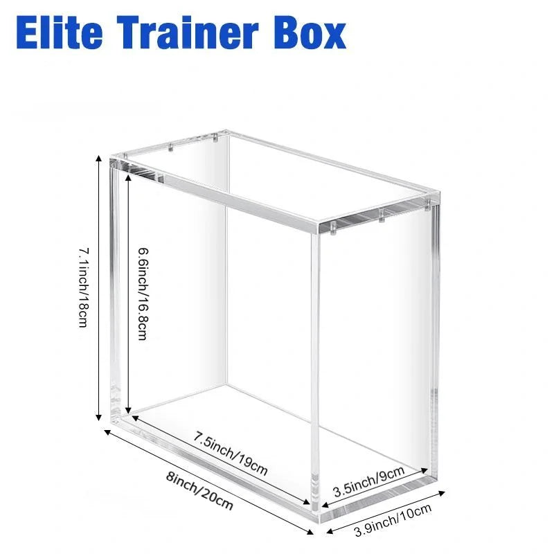 ETB Acrylic Display Box – Stackable Transparent Magnetic Storage Case for Elite Trainer Boxes (Dustproof Protector)