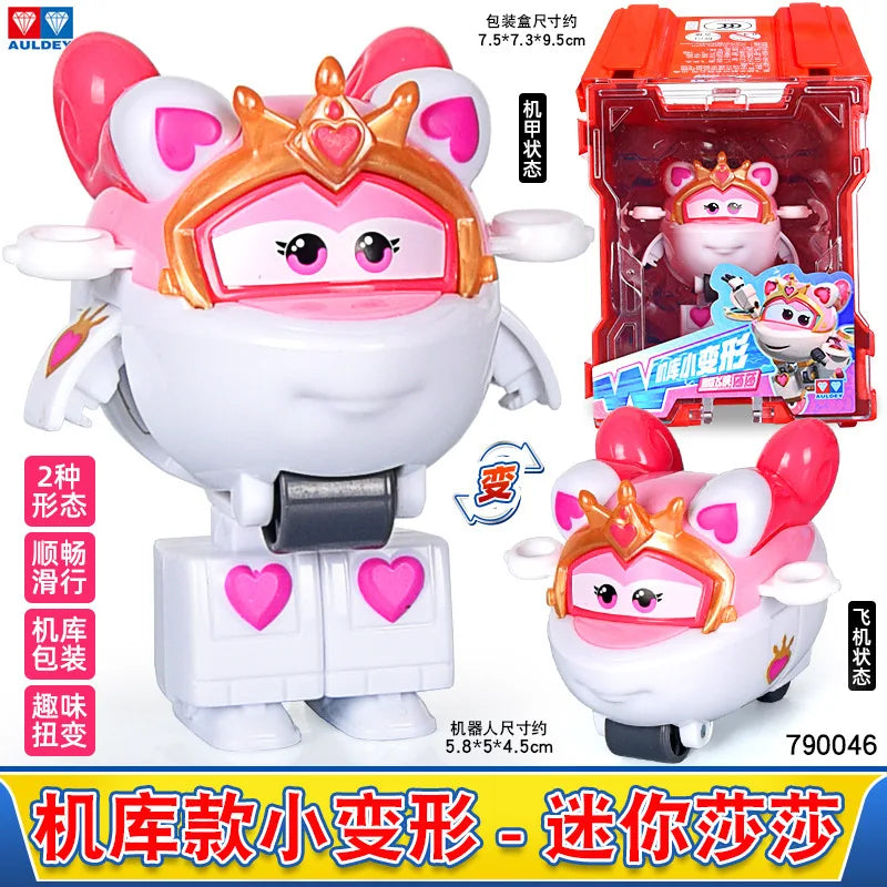 Super Wings Mini Transforming Plane Robot Toy – Anime-Style Deformation Action Figure, Transformable Aircraft Toy for Kids & Christmas Gifts