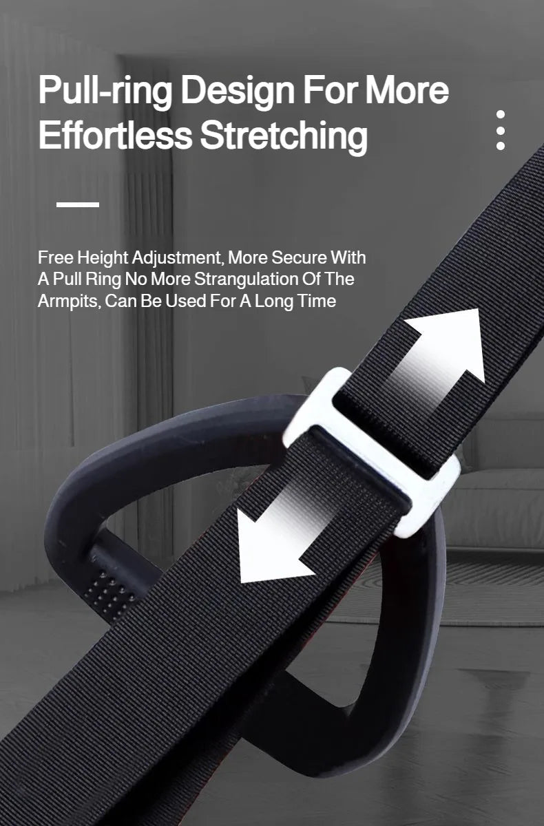 Cinturón de tracción lumbar – Cinturón de apoyo para estiramiento espinal doméstico para relajación de cintura, estiramiento de espalda y ejercicio de descompresión en barra horizontal