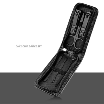 6-Piece Stainless Steel Manicure & Pedicure Set – Portable Nail Clipper & Grooming Kit for Men & Women