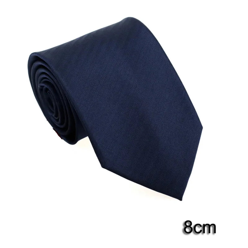 HUISHI Men's Waterproof Jacquard Necktie – 6cm Solid Dark Blue Tie for Business, Weddings & Formal Wear