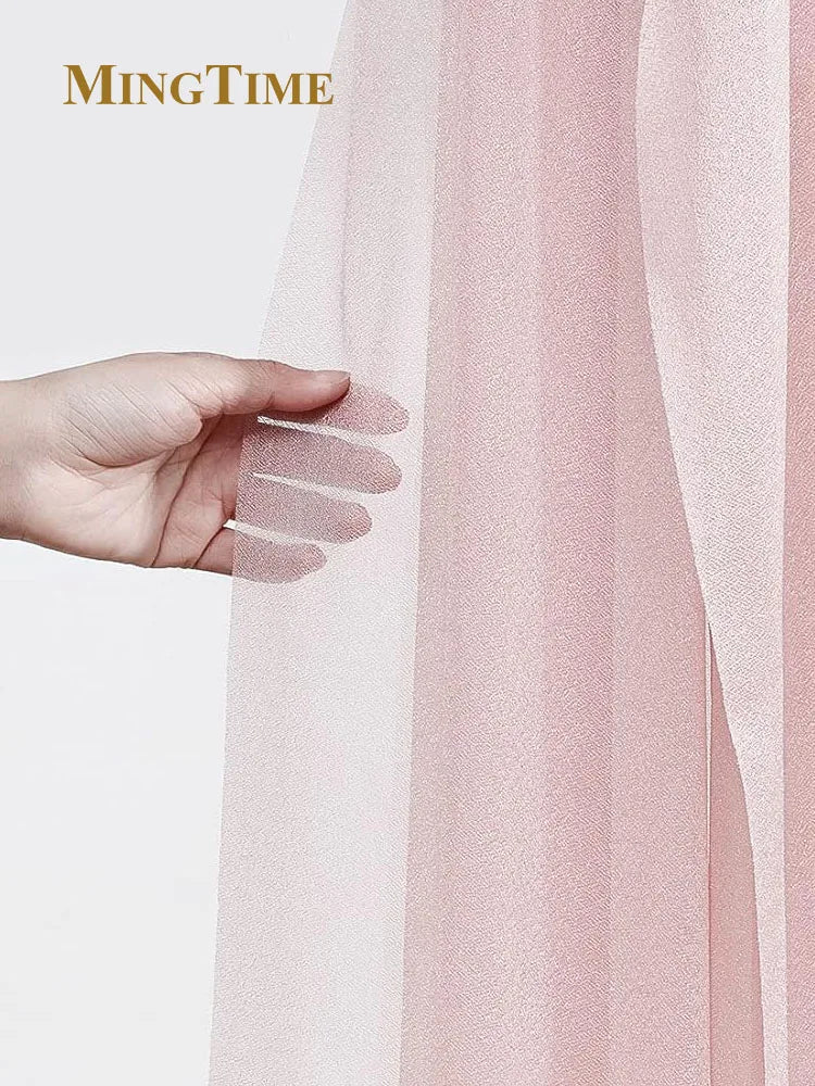 Blush Pink Chiffon Wedding Arch Drape – 6M/10M Sheer Fabric Curtain for Ceremony & Party Backdrops