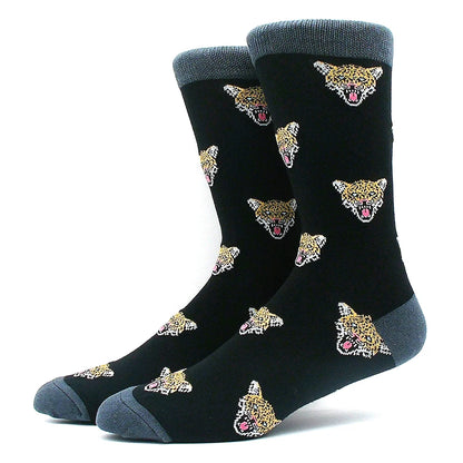 Funny Colorful Hip Hop Socks – Combed Cotton Animal, Astronaut & Geometric Print Socks for Men & Women, Business Dress Wear
