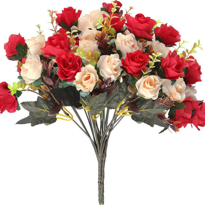 Flores de Rosas de Seda Artificial – Decoración de Ramos de Boda, Guirnaldas Florales DIY y Decoración de Pared, Arreglos para Festivales en el Hogar, Accesorios de Fotografía y Suministros para Manualidades de Scrapbooking