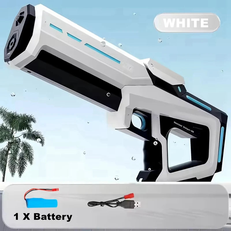 Pistolet à Eau Électrique pour Adultes – Puissant Lanceur d'Eau Automatique avec Grand Réservoir d'Eau pour Piscine d'Été, Plage et Jeux Aquatiques Extérieurs