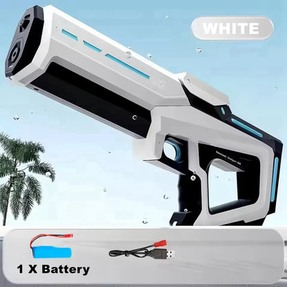 Pistolet à Eau Électrique pour Adultes – Puissant Lanceur d'Eau Automatique avec Grand Réservoir d'Eau pour Piscine d'Été, Plage et Jeux Aquatiques Extérieurs