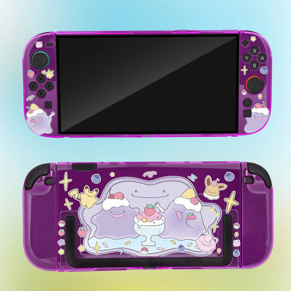 Coque de protection Pokémon Switch 2 – Étui rigide mat motif Métamorph avec prise en main souple pour console de jeu compatible avec la station d'accueil